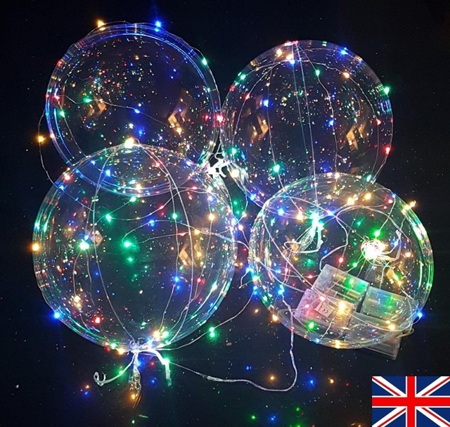 Clear Transparent Balloons With LED Fairy Lights Chain Blow up Helium