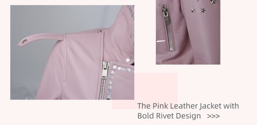 100% Pure Sheepskin Leather Jackets, with a Stiff Silhouette, Star shaped Stud - Picture 7 of 11