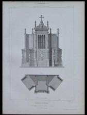 PARIS, EGLISE SAINT GERMAIN L'AUXERROIS, CONFESSIONNAL - GRAVURE 1866 - 