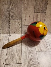 VINTAGE HAND PAINTED MEXICAN MARACA SHAKER