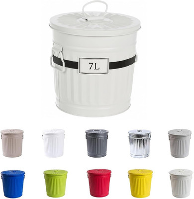 Small Kitchen Metal Bin with Lid, Mini Organic Rubbish Bin, Kitchen Rubbish Bin,
