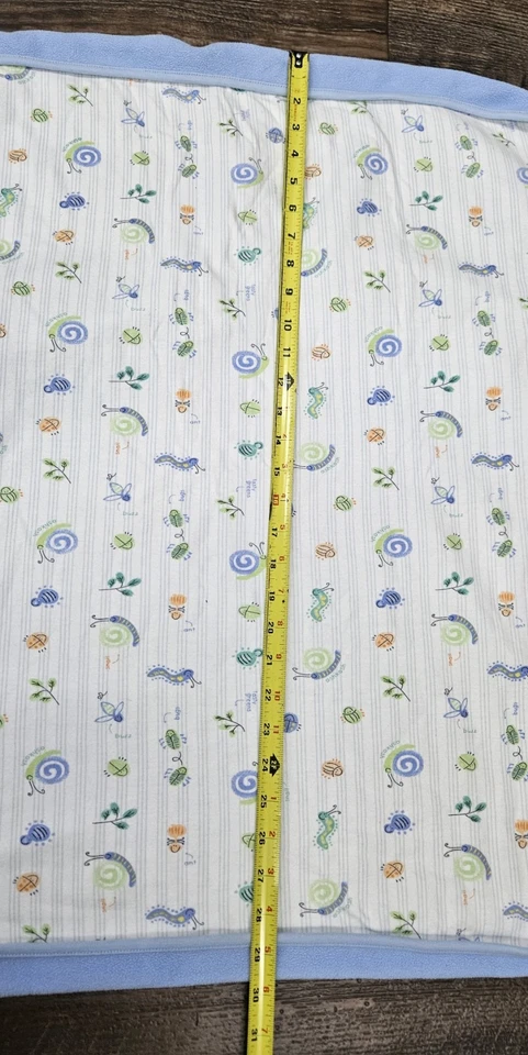 Oshkosh Bebé Recibiendo Manta Azul Caracoles Insectos Dos Caras Lovey Foto 4 de 4