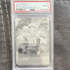 Panini 2024 Origins Drake Maye #145 Patriots Black Printing Plate 1/1 Rookie