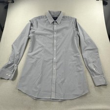 Mizzen Main Shirt Mens XL Tall Blue White Stripe Leeward Trim Fit Dress Shirt