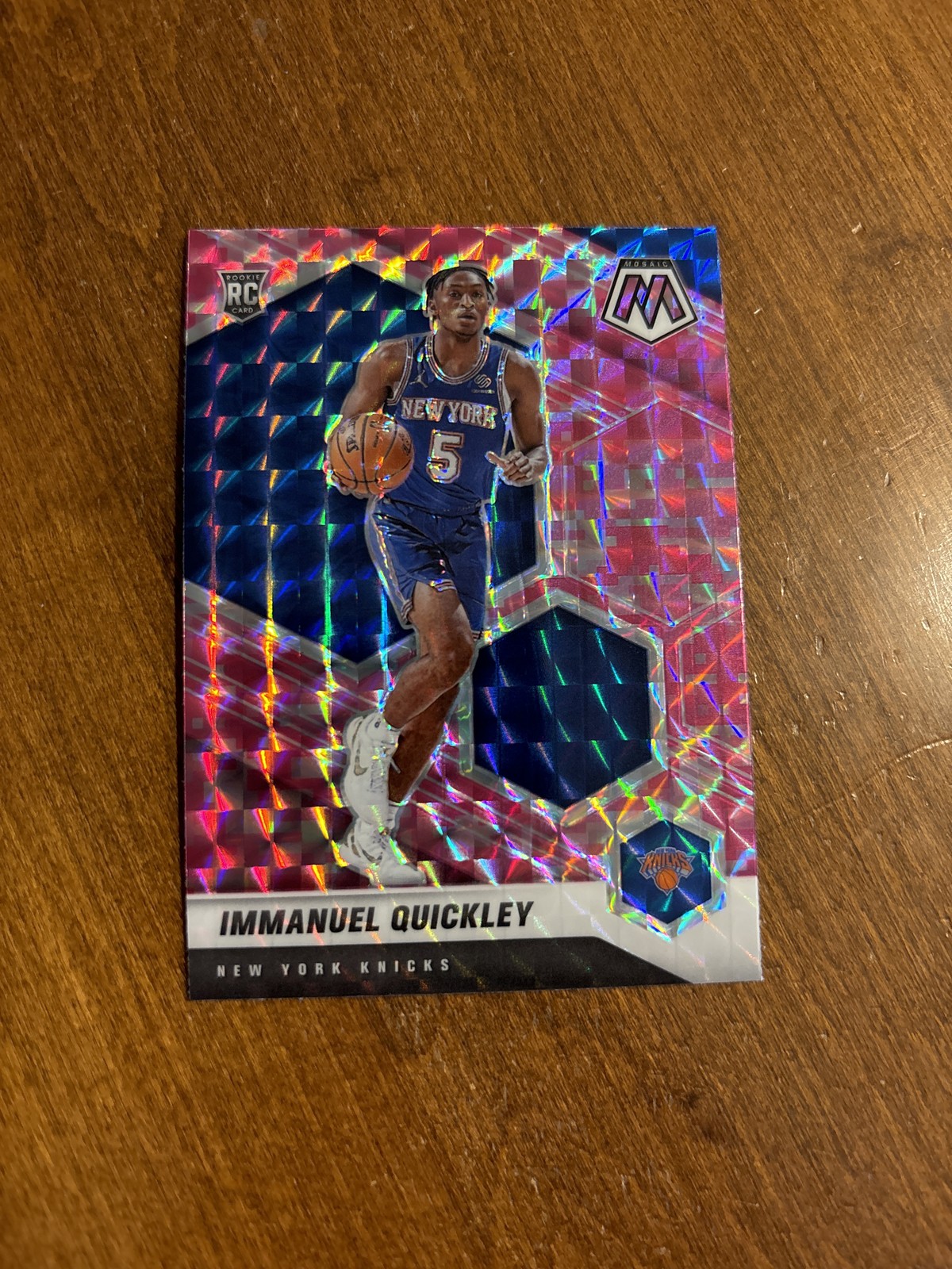 Immanuel Quickley 2020-21 Panini Mosaic Camo Pink Rookie #208 Raptors Knicks RC