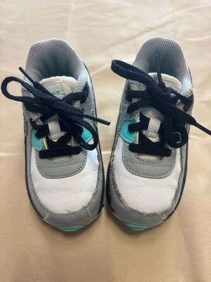 Nike Air Max 90 Hyper Turquoise Blue White Gray Toddler Shoes CD6868-102 Sz 7C