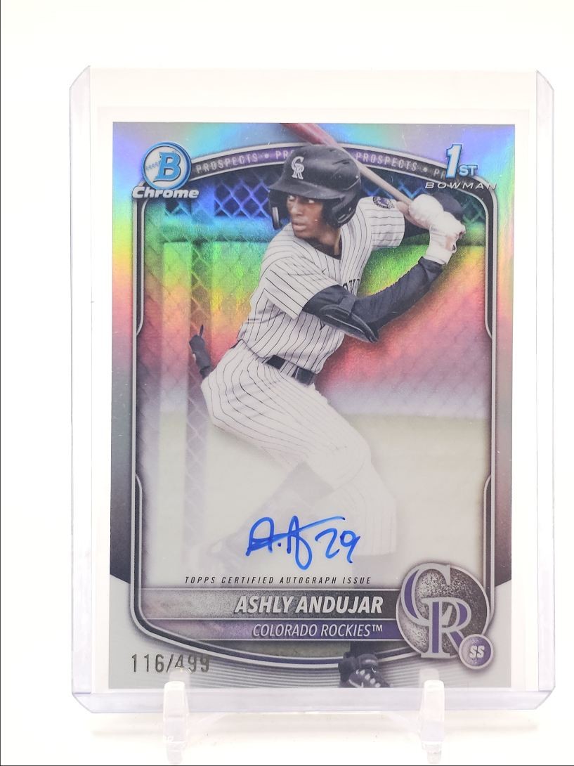 ASHLY ANDUJAR 2025 BOWMAN CHROME 1ST REFRACTOR B AUTO /499 Q0902