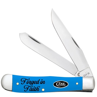 Case xx Knife Trapper Forged in Faith Light Blue Synthetic Pocket Knives