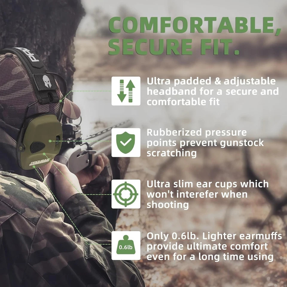 PROHEAR Electronic Ear Protection for Shooting with 4X Sound Amplification, Gun 