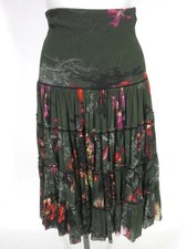 Used Jean Paul Gaultier Soleil / Floral Power Net Skirt Botanical Pattern
