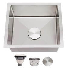 Delironexu 16x18 Small Bar Sink 18 Gauge Undermount Stainless Steel
