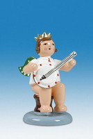 Engelmusikant Engel Sitzend Mit Banjo Ohne Krone HöHe Ca 6Cm NEU Erzgebirge Holz