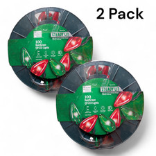 200 Count Red/Green C9 LED Lights Steady Lit Home Accents Holiday 2 Pack New
