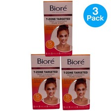 Biore T-Zone Deep Cleansing Pore Strips 15 Ct 3 Pack New