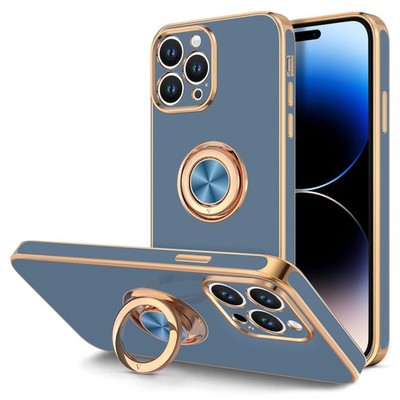 for iPhone 14 Pro Case with Ring Stand [360° Rotatable Ring Holder Magnetic K...