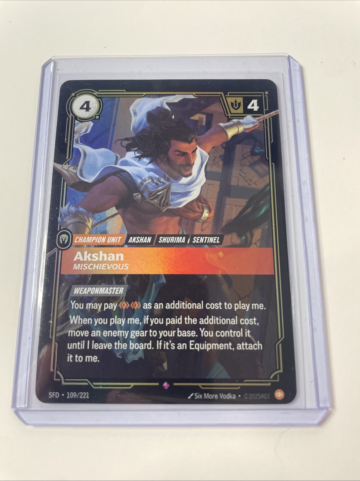 Akshan 109/221 Foil Spiritforged Riftbound TCG NM Pack Fresh
