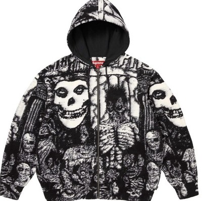 Supreme The Misfits Zip Up Hooded Sweater Black Size XL In Hand