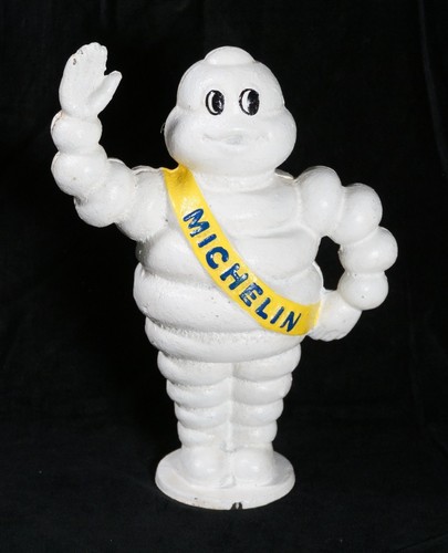 Vintage Cast Iron Michelin Man Figure Piggy Bank (A5)