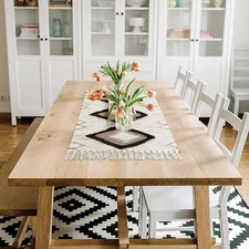 Boho Hallway Runner - 2x4.3ft Brown Tufted Cotton Woven Entryway Rug with Tas...