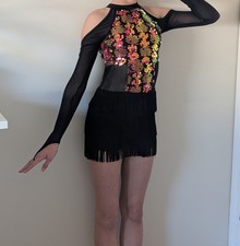 Dance Costume Sequin Lace Dress Girl Size M/ L Tap Jazz Ballet