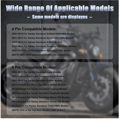 Harley OBD2 Cable 4pin+6pin Motorcycle Scanner Adapter