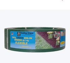 Valley View Industries 20-ft x 3.5-in Green Plastic Landscape edging roll with s