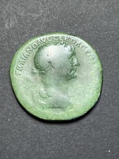 Stunning patina - Trajan AE Sestertius, Rome mint. 98-117AD.
