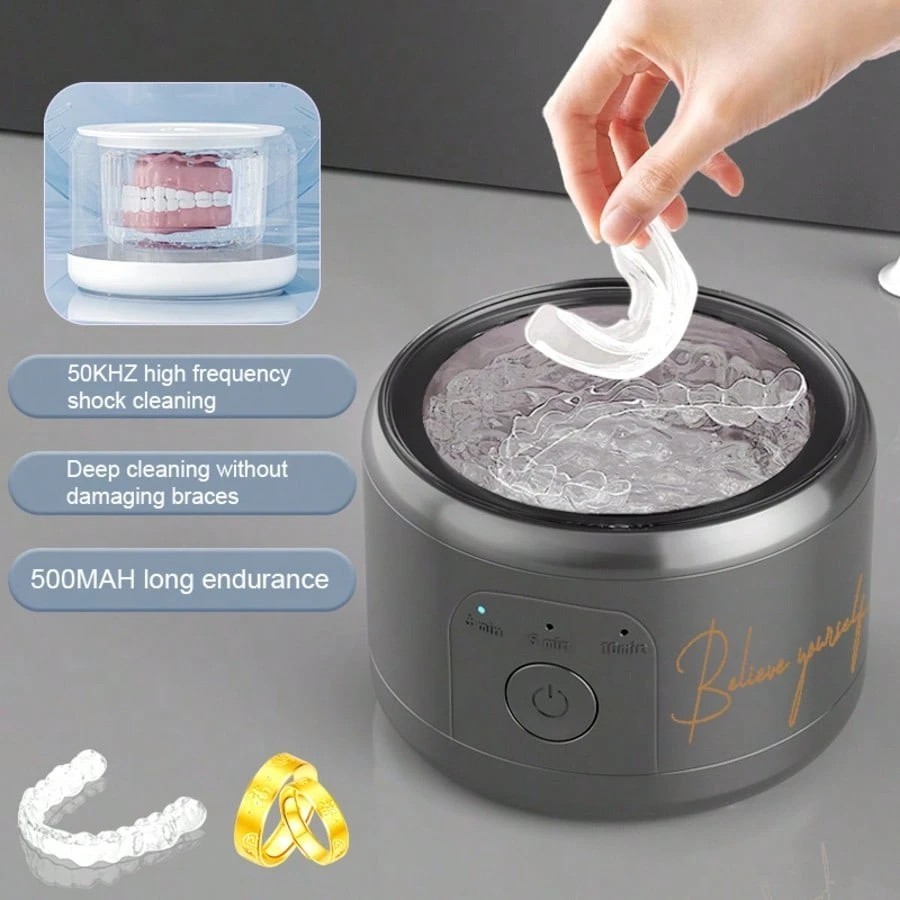 New Portable 50KHz Sonic Cleaner Professional Jewelry Retainer Deep Wash Device