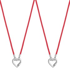 2 Pcs Glasses Holder, Heart Shape Eyeglass Holder Necklace Ring for Women, Red