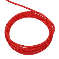 Twisted Cord Trim, 5 Yard 2mm 3-Ply Twine Braided Rope Thread, Bright Red