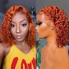 Curly Bob Wig Human Hair 13x4 Lace Front Wigs