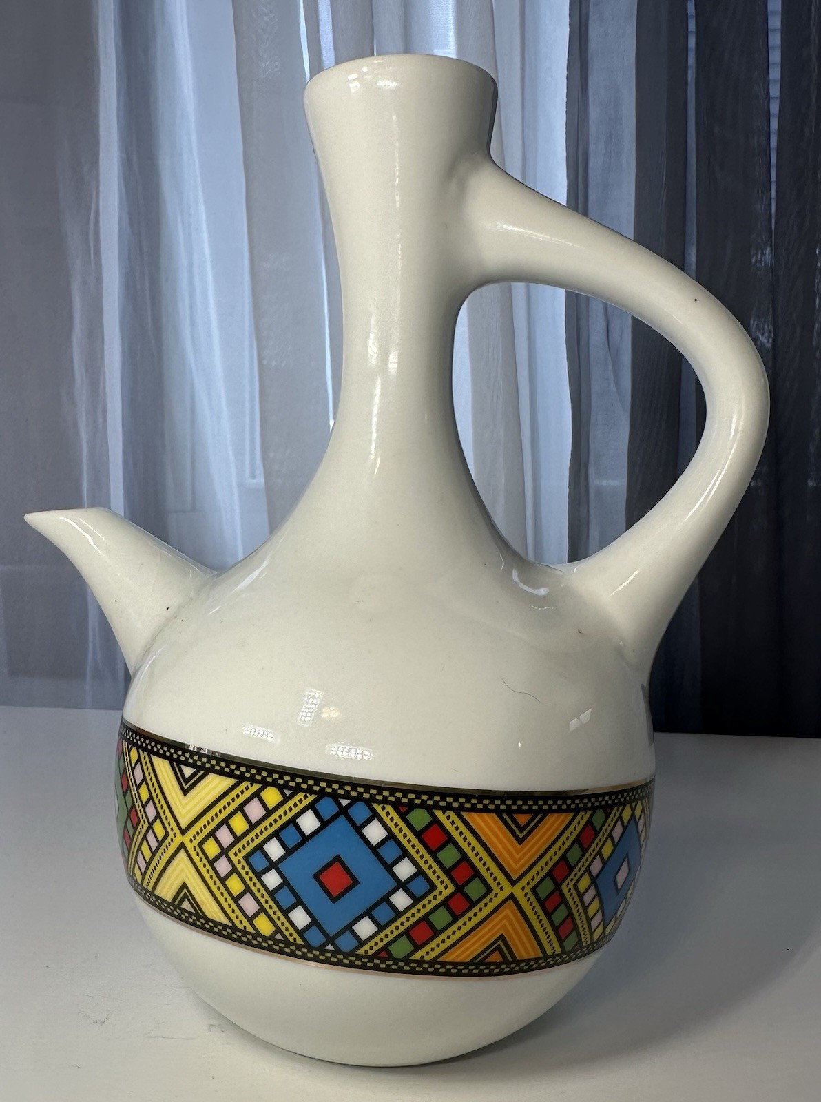 ethiopian art fine porcelain Traditional Eritrean Jebena Coffee Pot