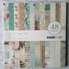 Kaiser Scrapbook 12 inch Paper Pad Escape  Beach Theme Tropical