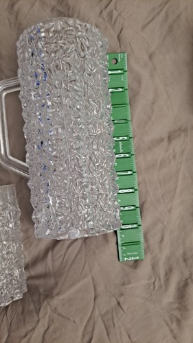 Vintage Retro Acrylic Clear Melting Cracked Ice Textured Water Pitcher 4 Cups - Picture 5 of 7