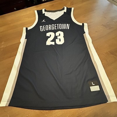 Georgetown Hoyas Jersey Mens Large Blue NCAA Basketball Jordan 23 Team