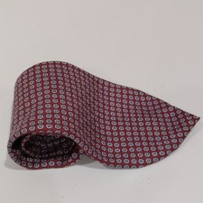 Polo Ralph Lauren Men’s Burgundy Geometric Pattern Neck Tie USA Made 100% Silk