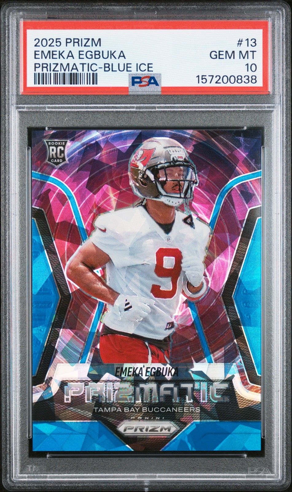 Emeka Egbuka Panini Prizm Prizmatic #13 Blue Ice