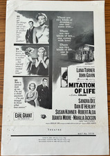 Imitation Of Life 1959 Movie Pressbook Ad Mat Sheet Lana Turner Mahalia Jackson