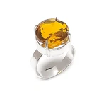 Citrine Gemstone Handmade 925 Sterling Silver Jewelry Ring Size 8 q682