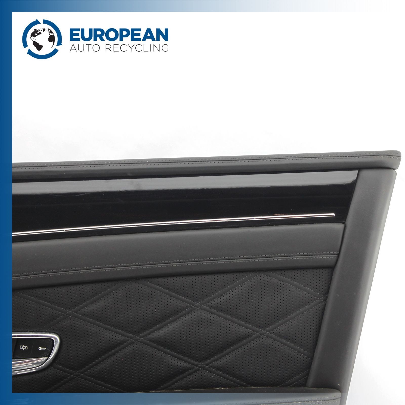 13-19 BENTLEY FLYING SPUR Right Passenger Side Black Front Door Trim Panel - OEM