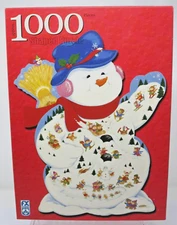 Vintage FX Schmid Snowman Winter Carnival Puzzle 1000PCS Snowman Shaped New