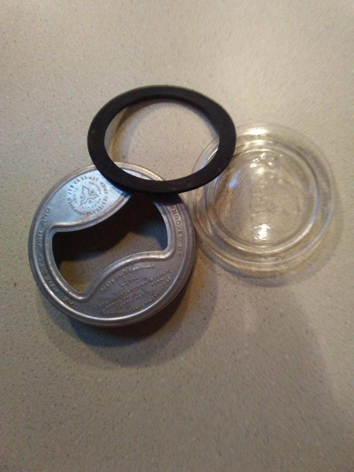 VINTAGE Presto CANNING JAR LID Bow tie w/ GLASS PRESTO INSERT eBay