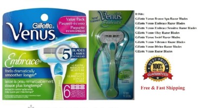 7 Gillette Embrace Razor Blades Fit Venus Olay Swirl Spa Shaver Cartridge Refill