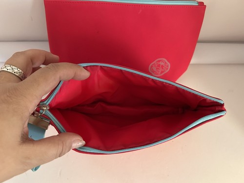 2 Pieces For One Price! Shishedo Ginza Tokyo (Pink/Blue)Cosmetic Zipper Bag Mint - Picture 5 of 9