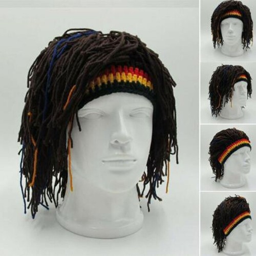 Halloween Caps Funny Knittings Hat Rastas Wigs Beanied Hat - Picture 7 of 10