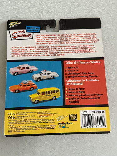 Johnny Lightning The Simpsons Set of (4) Die-Cast Cars Playing Mantis 2003 NEW - Picture 23 of 24