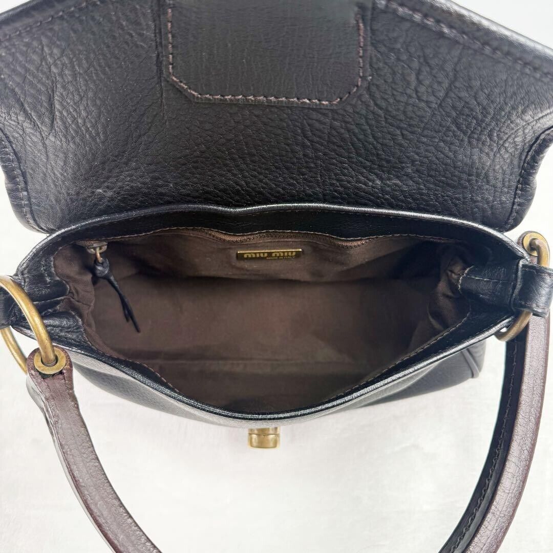 Miu Miu Archive Vintage Shoulder Bag Handbag Leather Black Miu Miu Archive Vintage Shoulder Bag Handbag Leather Black
