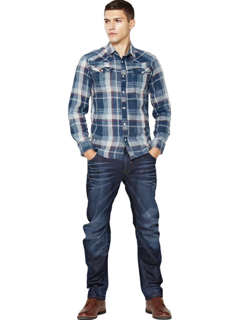 G-Star RAW Men's Blue Heap Checker Shirt!! 100percent Authentic!! image 2
