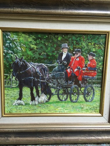 SUPERB ORIGINAL DENNIS SYRETT "Home James" Chelsea pensioners Horse OIL PAINTING - Picture 3 of 3