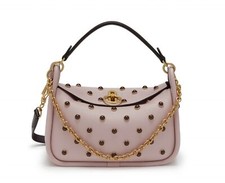 Mulberry Leighton Small Icy Pink Gold Black Grommet Shoulder Bag Purse